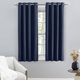 Grasscloth Lined Grommet Panel Navy - Navy